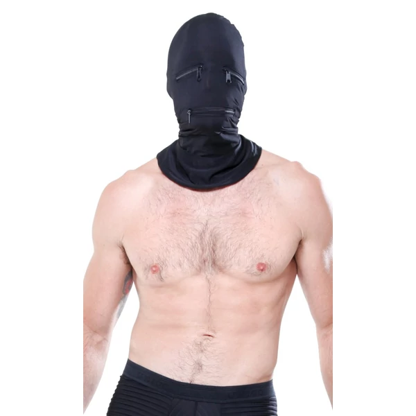 Fejmaszk cipzárakkal Zipper face hood  black