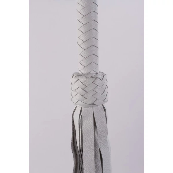 Bőr korbács Softy handle calf leather tails fehér