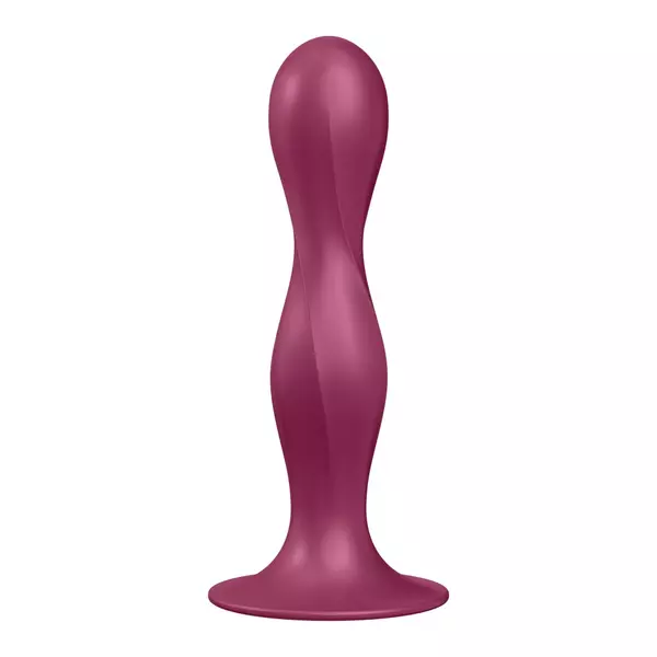 Satisfyer Double ball-r tapadótalpas súlyozott dildó piros