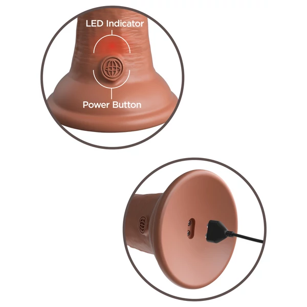 Realisztikus letapasztható vibrátor 6" dual density vibrating silicone cock  tan