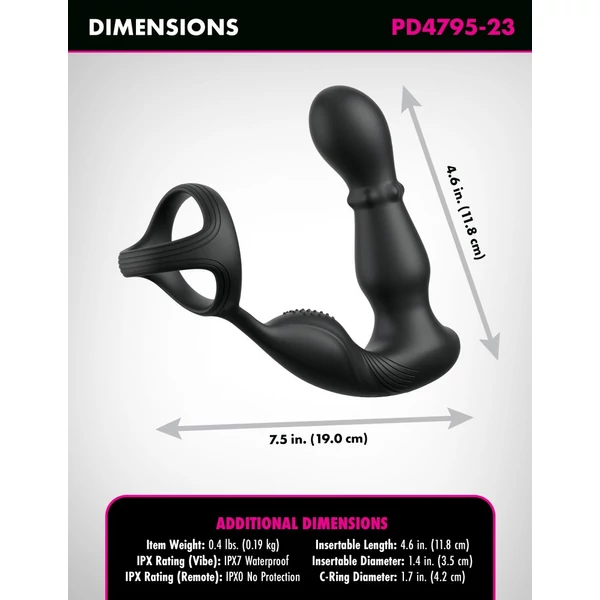 Proszata vibrátor masszírozó gyöngyökkel  és péniszgyűrűvel - Anal Fantasy Elite Ass-gasm slide & glide black