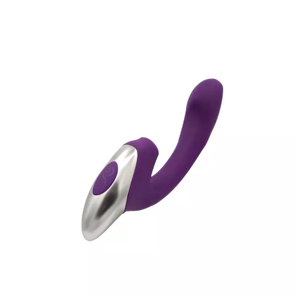 Léghullámos csiklóizgatós G-pontos vibrátor Titanz 8" silicone rechargeable vibrator in purple