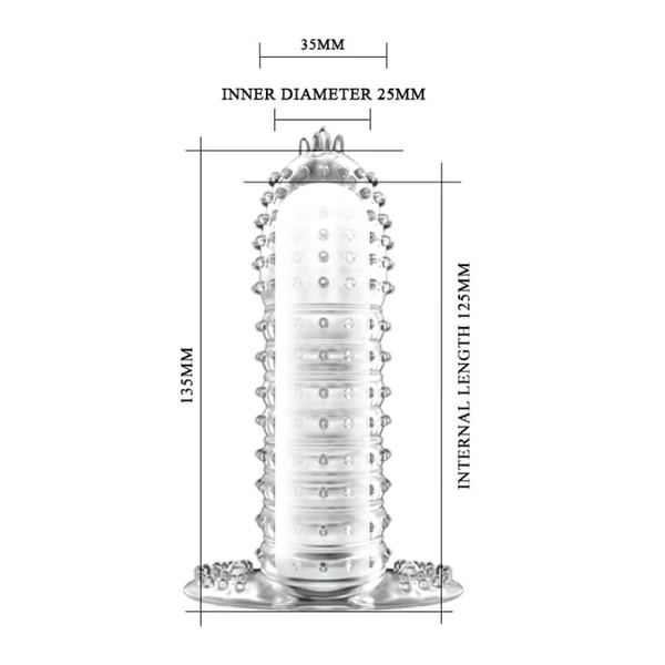 Rücskös áttetsző péniszköpeny Penis sleeve clear 3