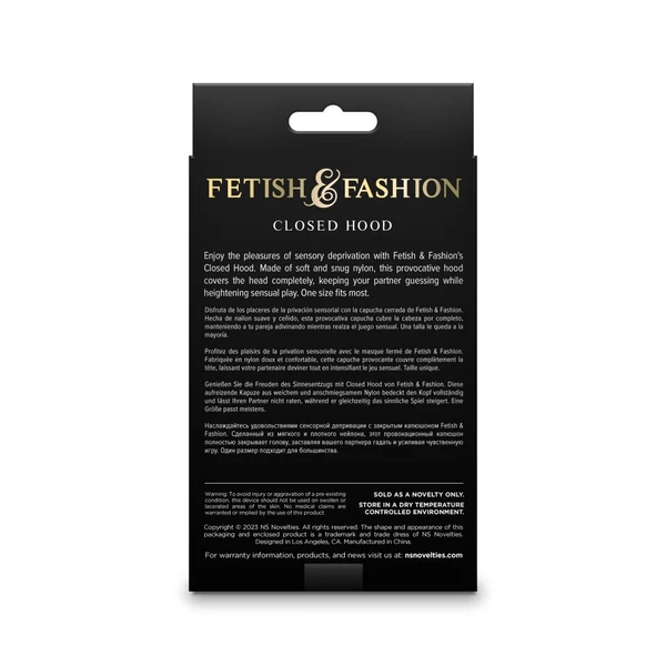 Maszk Fetish & fashion - closed hood - black - alternate package