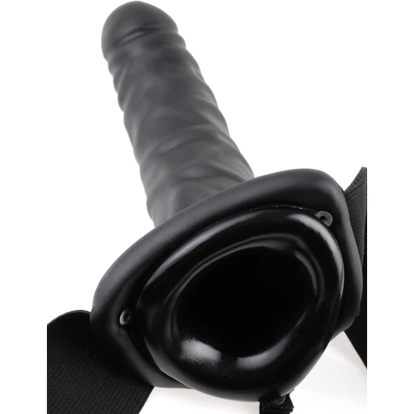 Felköthető strap on üreges dildó 20,5 cm Hollow strap-on fekete
