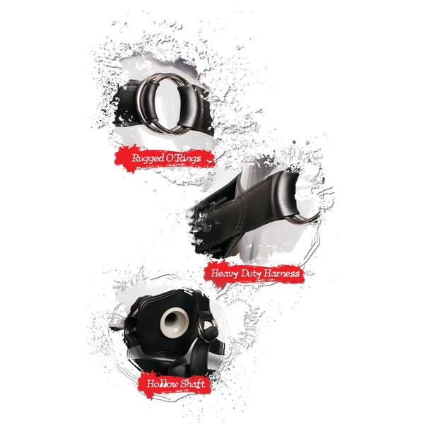 Felköthető üreges pénisz férfiaknak Extreme hollow strap-on light black