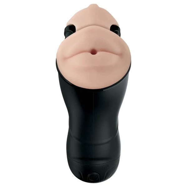 Maszturbátor száj és vagina forma Double penetration vibrating stroker  light/black
