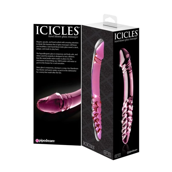 Üvegdildó kétvégű Icicles No. 57 pink
