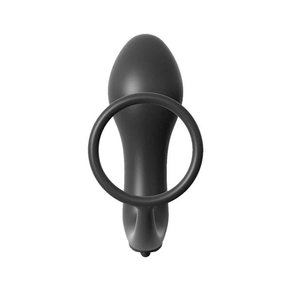 Análdugó péniszgyűrűvel vibrátoros Ass-gasm cockring vibrating plug black