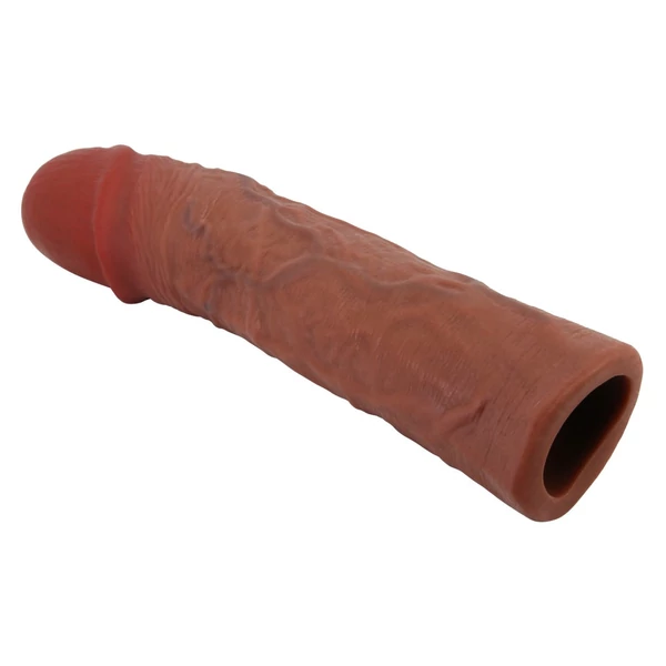 Realisztikus hosszabbító péniszköpeny Pretty Love Derek brown 21,5 cm