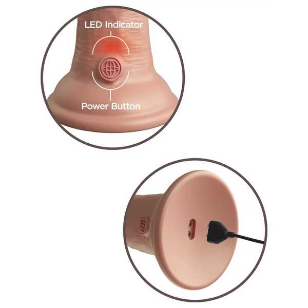 Realisztikus letapasztható vibrátor 6" dual density vibrating silicone cock  light