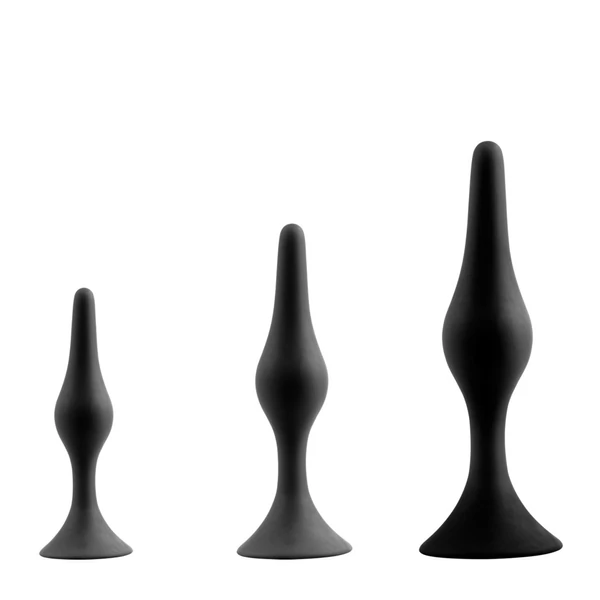 Letapasztható szilikon anál plug szett - Back Up 3",4",5.5" Silicone Butt Plug w/Suction Cup (3pcs in 1 Kit Set)