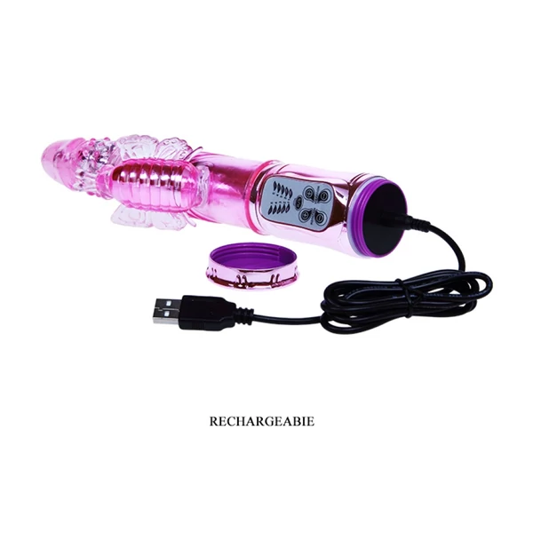 Nyúl vibrátor extra funkciókkal Throbbing butterfly vibri rózsaszínű
