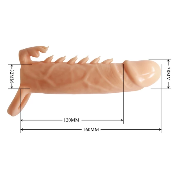 Péniszvastagító csiklóizgatóval  Pretty love penis sleeve emmit