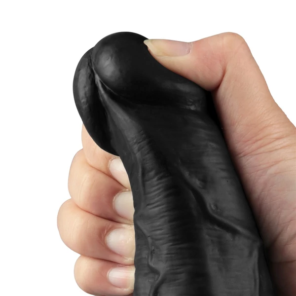 Realisztikus vibrátor 10.5" real softee rechargeable vibrating dildo(black)