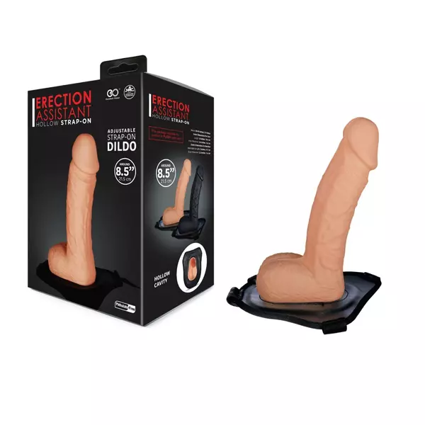 Üreges felcsatolható dildó - Erection assistant hollow strap-on 22 cm