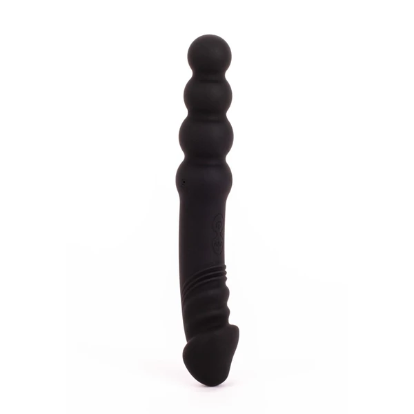 Anál kettős vibrátor X-men double-end vibrating butt plug fekete 20 cm