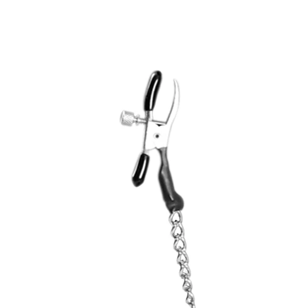 Mellbimbó csipesz lánccal ezüst Alligator nipple clamps