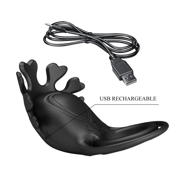 Tölthető vibráló péniszgyűrű Pretty Love vibrant penis ring ruben black