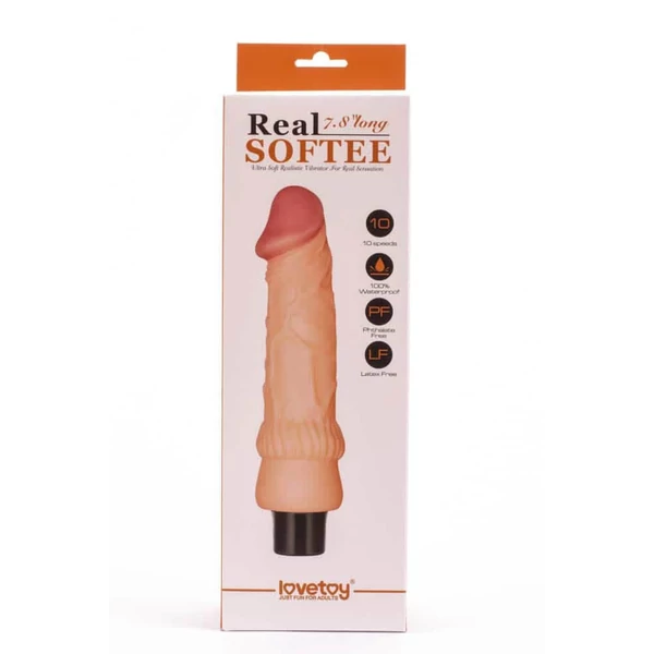 Real softee valódi bőrhatású vibrátor 19 cm