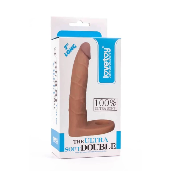 Péniszre húzható análdildó 17,7 cm, 7" The Ultra Soft Double 3