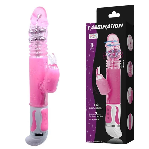 Fascination forgófejes fel-le mozgó vibrátor - rózsaszín