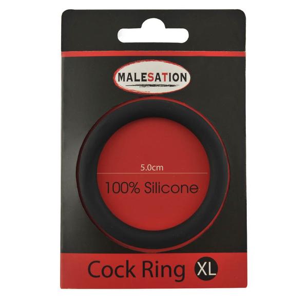 Malestation szilikon péniszgyűrű - fekete - 5 cm