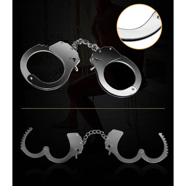 Fetish pleasure metal hand cuffs