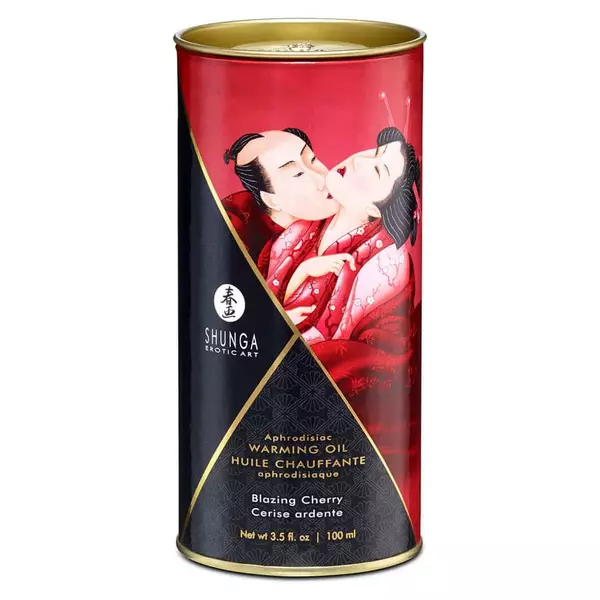 Shunga - melegítő hatású masszázsolaj (cseresznye) - 100 ml