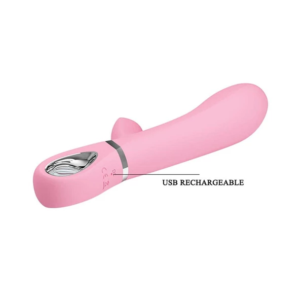 Csiklókaros puha szilikon g-pont vibrátor Pretty Love Thomas Pink 20cm