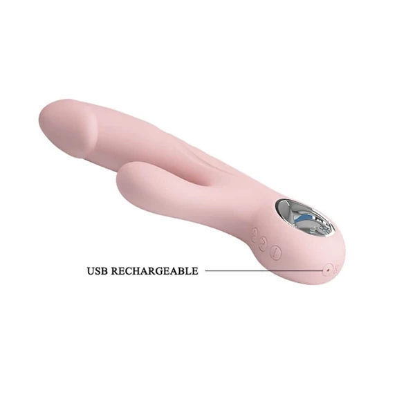 Csiklókaros szilikon g-pont vibrátor Pretty Love Selene Pink