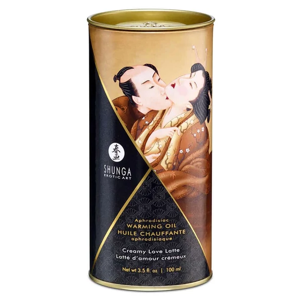 Shunga - melegítő hatású masszázsolaj (krémes latte) - 100 ml