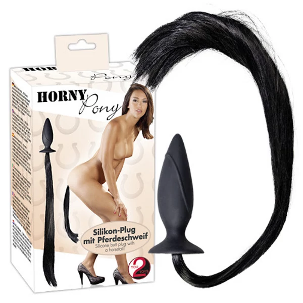 Horny pony - análkúp lófarokkal (fekete)