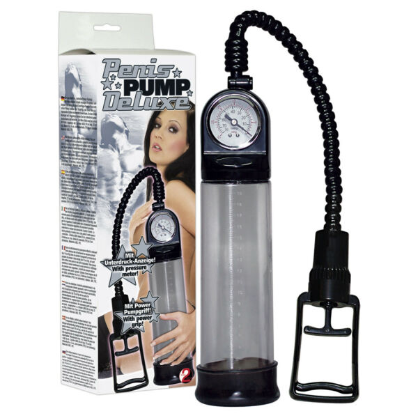 Deluxe péniszpumpa. pumpakirály atmoszféra kontroll, stramm t-fogantyúval fekete 22x6 cm