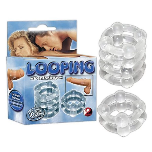 Szilikon pénisz- és heregyűrű szett Silicone Rings Looping