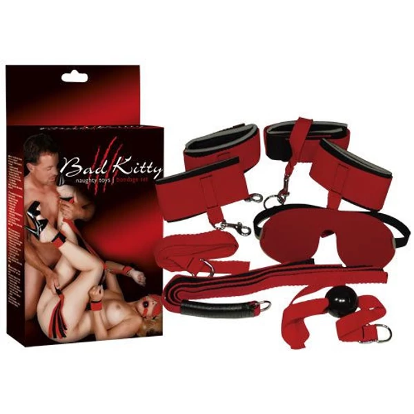 Kötöző készlet 8 db-os Bad Kitty red Bondage