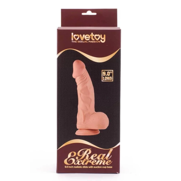 Tapadókorongos herés műpénisz 23 cm - 9" Real Extreme Dildo 3