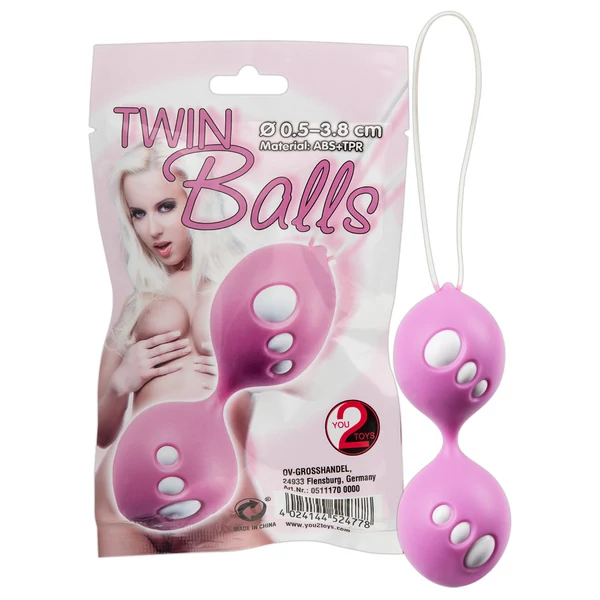 Twin balls - gésagolyó duó pink 3,8 cm