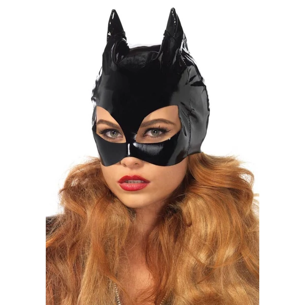 Női fényes macska fejmaszk Vinyl Cat Woman Mask