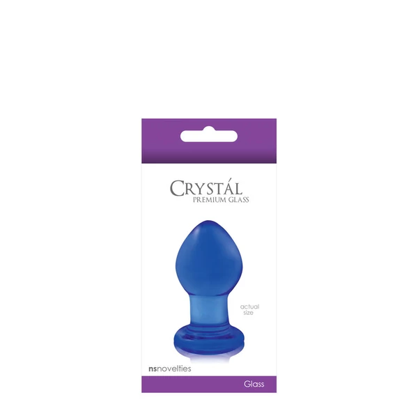 Crystal üvegdildó análplug - kicsi - kék