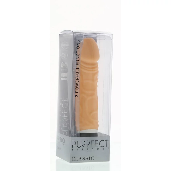 Realisztikus szilikon vibrátor 16,5 cm - Purrfect Silicone Classic 6.5 inch Flesh