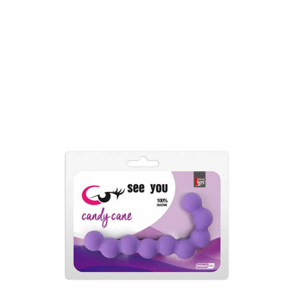 See you candy cane anal beads purple