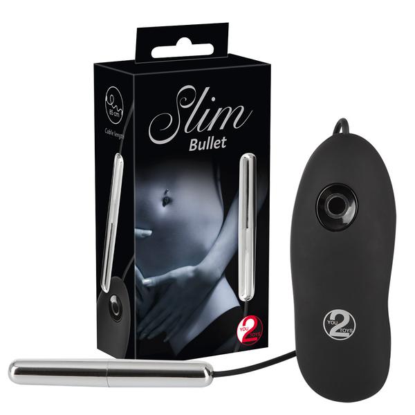 Slim bullet - keskeny rúd vibrátor (ezüst)