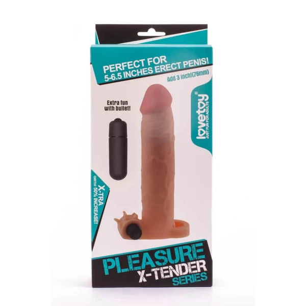 Pénisz hosszabbító és vastagító vibrátoros Pleasure x-tender vibrating penis sleeve  5