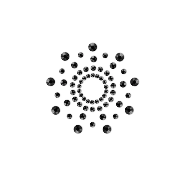 Mellbimbódísz átlátszó alapon fekete kövekkel Mimi - black nipple covers