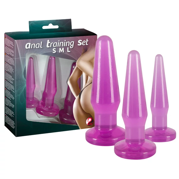 Anál tréning dildó szett - 3 db (lila)