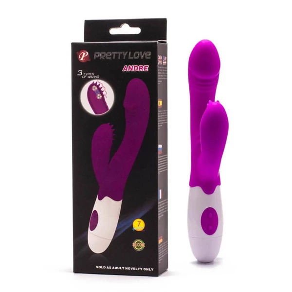 Csiklóizgató vibrátor fel-lemozgó gyönyggyel Pretty Love Andre pink