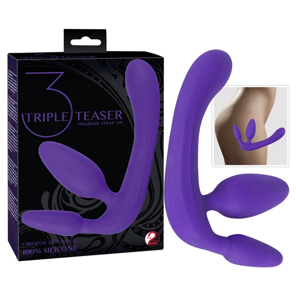 Háromágú pánt nélküli strap-on Triple Teaser Strapless Strap on