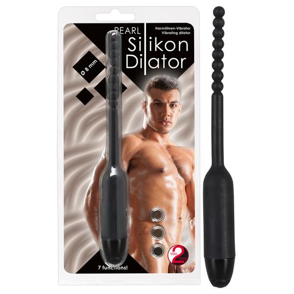 Húgycsővibrátor gömbös, szilikon 8 mm Pearl Dilator
