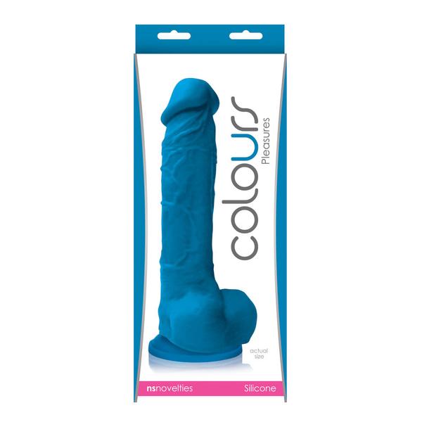 Élethű szilikon dildó herékkel 24 cm kék Colours